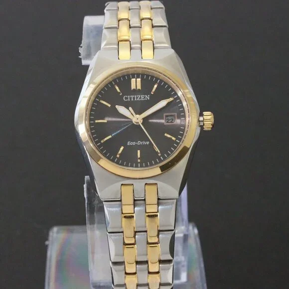 Citizen Eco Drive Ladies Corso Two Tone Black Dial 28mm